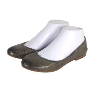 Frye Women's Carson US 7M Green Leather Distressed Slip On Ballet Flats Shoes